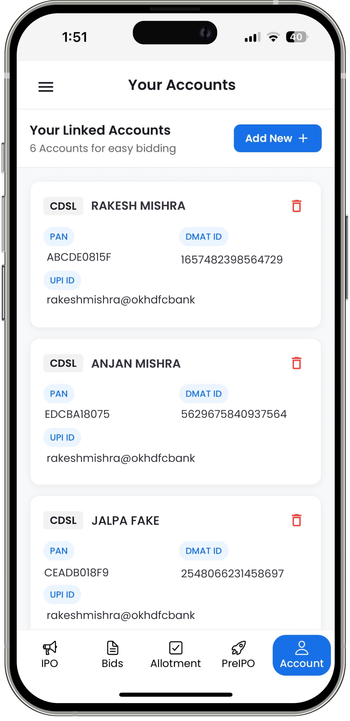 Multiple Demat Accounts