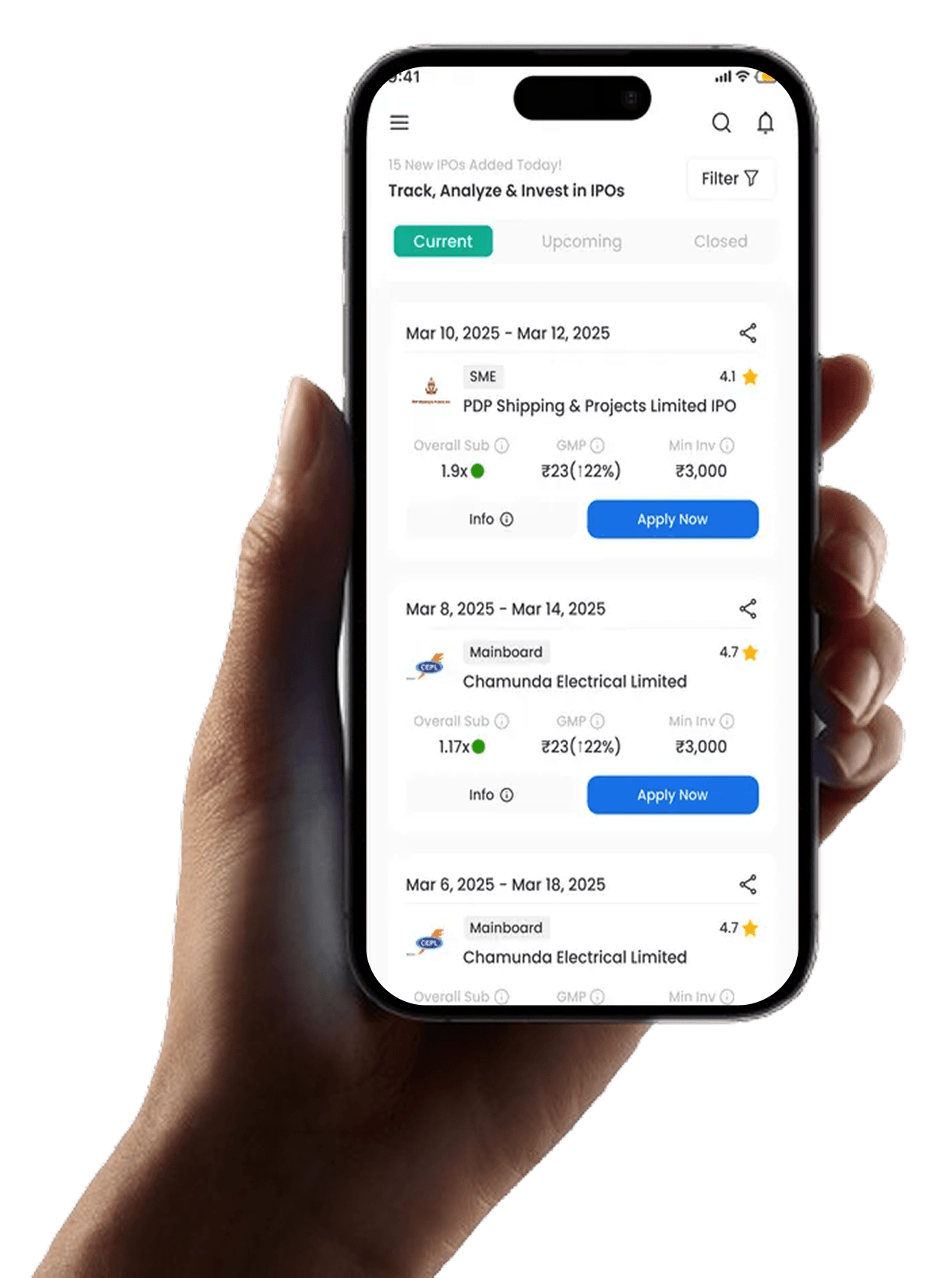 Envest App Interface