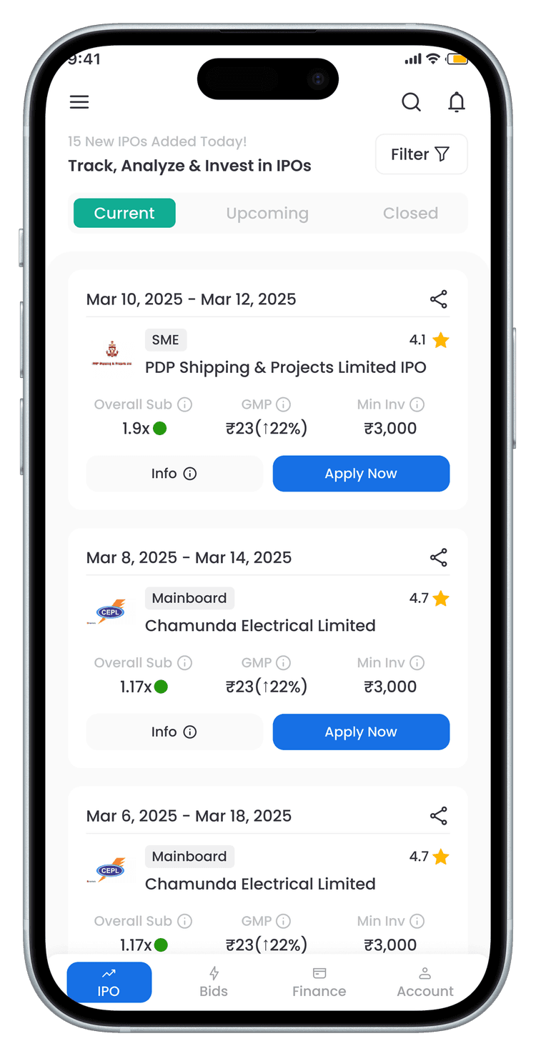 Envest App on iPhone